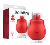 InToYou Ünihörn CherryRose Suction and Licking Tongues Clitoris Massager Red