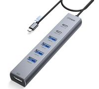 intpw Hub splitter da USB C a USB A, 4K60Hz, HDMI, 8 porte, in alluminio, Thunderbolt a USB C, adattatore multiporta USB 3.0 5 Gbps di tipo C, estensione hub per laptop, Mac, iPad, PC, Surface Dell