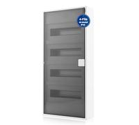 Intratec ALPHA Centralino elettrico da esterno 4 file - Quadro di distribuzione per 48 moduli con sportello trasparente - Contenitore elettrico con DIN per casa e uso professionale - 650 x 310 x 96 mm