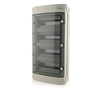 Intratec Centralino a parete, IP65 - Quadro di distribuzione esterno, quadro stagno per giardino, cantina, garage e spazi esterni, 4 file, 48 moduli, 663 x 319 x 144 mm, grigio