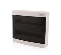 Intratec centralino a vista 2 file 36 moduli, IP40, ABS, 400V, bianco, guida DIN, morsetto N/PE, porta a sinistra, RoHS, incl. materiale di fissaggio, 361x396x112mm