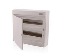 Intratec centralino a vista 2 file 36 moduli, IP40, ABS, 400V, bianco, guida DIN, morsetto N/PE, porta a sinistra, RoHS, incl. materiale di fissaggio, 361x396x112mm