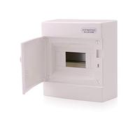 Intratec centralino a vista, IP40 - Scatola di distribuzione per uso interno, centralino con porta bianca per installazioni in ambienti asciutti, 1 fila, 8 moduli, 236 x 396 x 112 mm, bianco