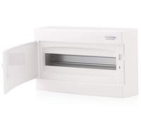 Intratec centralino a vista, IP40 - Scatola di distribuzione per uso interno, centralino con porta bianca per installazioni in ambienti asciutti, 1 fila, 18 moduli, 236 x 396 x 112 mm, bianco