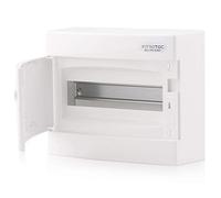 Intratec centralino a vista, IP40 - Scatola di distribuzione per uso interno, centralino con porta bianca per installazioni in ambienti asciutti, 1 fila, 12 moduli, 236 x 215 x 112 mm, bianco