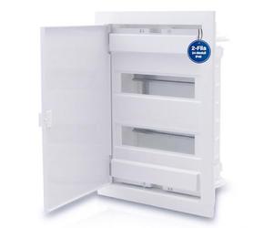 Intratec Centralino da Incasso 2 Fila - Quadro di Distribuzione IP40 per 24 Moduli con Porta Bianca e Guida DIN per Installazioni Elettriche Facili Casa e Professionali - 442 x 347 x 92mm