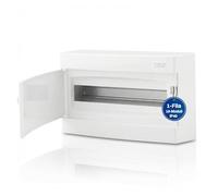 Intratec Centralino da Incasso Esterno 1 Fila - IP40 Quadro Elettrico per 18 Moduli con Porta Bianca per Facile Installazione in Casa e in Ambienti Professionali - 236 x 396 x 112 mm