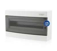 Intratec Centralino da Incasso Esterno 1 Fila - IP40 Quadro Elettrico per 18 Moduli con Porta Trasparente per Facile Installazione in Casa e in Ambienti Professionali - 236 x 396 x 112 mm