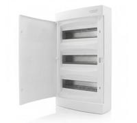 Intratec Centralino da Incasso Esterno 3 Fila - IP40 Quadro Elettrico per 36 Moduli con Porta Bianca e per Facile Installazione in Casa e in Ambienti Professionali - 485 x 287 x 112 mm