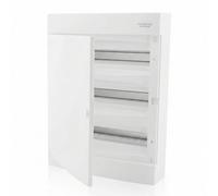 Intratec Centralino da Incasso Esterno 3 Fila - IP40 Quadro Elettrico per 54 Moduli con Porta Transparente per Facile Installazione in Casa e in Ambienti Professionali - 526 x 396 x 112 mm