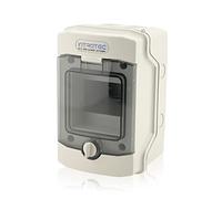 Intratec Centralino da Parete 1 Fila IP65 - Quadro Elettrico per 4 Moduli DIN - Cassetta di Sottodistribuzione Stagna per Esterni Garage Cantina Giardino - 400VAC 1500VDC, 201 x 128 x 120 mm