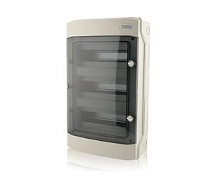 Intratec Centralino da Parete 3 Fila IP65 - Quadro Elettrico per 36 Moduli DIN - Cassetta di Sottodistribuzione Stagna per Esterni Garage Cantina Giardino - 400VAC 1500VDC, 319 x 508 x 144 mm