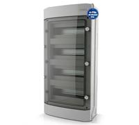 Intratec Centralino da Parete 4 Fila IP65 - Quadro Elettrico per 48 Moduli DIN - Cassetta di Sottodistribuzione Stagna per Esterni Garage Cantina Giardino - 400VAC 1500VDC, 645 x 305 x 144 mm