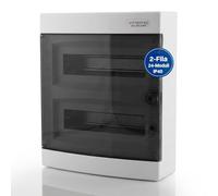 Intratec centralino da parete Esterno 2 Fila â€“ IP40 Quadro Elettrico per 24 Moduli con Porta Trasparente per Facile Installazione in Casa e in Ambienti Professionali â€“ 361 x 287 x 112 mm