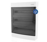 Intratec centralino da parete Esterno 3 Fila - IP40 Quadro Elettrico per 54 Moduli con Porta Bianca per Facile Installazione in Casa e in Ambienti Professionali - 526 x 396 x 112 mm