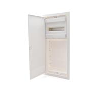 Intratec distributore multimediale e quadro di sicurezza combinato a incasso, IP30, 717x346x92 mm, 1 fila, 12+2 moduli, porta in acciaio bianco RAL 9003, ripartitore di comunicazione