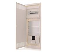 Intratec distributore multimediale e quadro di sicurezza combinato a incasso, IP30, 842x346x92 mm, 1 fila, 12+2 moduli, porta in acciaio bianco RAL 9003, ripartitore di comunicazione