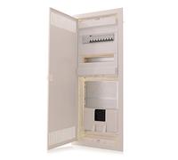 Intratec distributore multimediale e quadro di sicurezza combinato a incasso, IP30, 842x346x92 mm, 2 file, 24+4 moduli, porta in acciaio, bianco RAL 9003, ripartitore di comunicazione