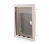 Intratec distributore multimediale e ripartitore di comunicazione a incasso, IP40, porta trasparente, resistente fino a 650°C, 346x442x92 mm, bianco RAL 9003