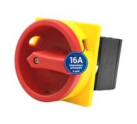 Intratec Interruttore Generale 16A a 3 poli - Sezionatore IP65 per montaggio frontale con funzione di arresto di emergenza - Commutatore rotativo robusto per macchinari industriali 230V 400V
