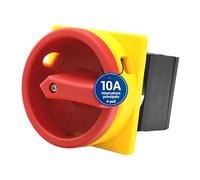 Intratec Interruttore principale 10A, 4 poli - Interruttore di separazione del carico IP65 per montaggio frontale - Interruttore di emergenza per l'industria - Interruttore rotativo sicuro 230V 400V