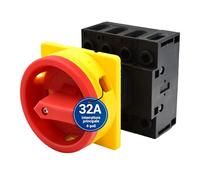 Intratec Interruttore principale 32A, 4 poli - Interruttore di separazione del carico IP65 per montaggio frontale - Interruttore di emergenza per l'industria - Interruttore rotativo sicuro 230V 400V