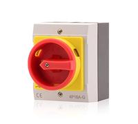 Intratec Interruttore rotante principale 16 A, 4 poli - IP65 Sezionatore con involucro in plastica - Interruttore a parete esterno per uso industriale 230 V, 400 V - Interruttore di emergenza