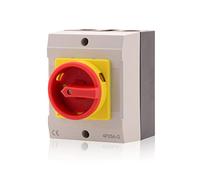 Intratec Interruttore rotante principale 25 A, 4 poli - IP65 Sezionatore con involucro in plastica - Interruttore a parete esterno per uso industriale 230 V, 400 V - Interruttore di emergenza