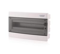 Intratec Quadro Elettrico Incassato 1 Righe - Quadro di Distribuzione IP40 per 18 Moduli con Porta Trasparente e Guide per Facile Installazione Elettrica in Casa e Azienda - 392 x 232 x 106mm