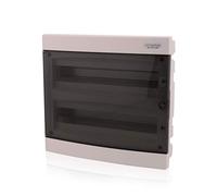 Intratec Quadro Elettrico Incassato 2 Righe - Quadro di Distribuzione IP40 per 36 Moduli con Porta Trasparente e Guide per Facile Installazione Elettrica in Casa e Azienda - 357 x 382 x 106mm