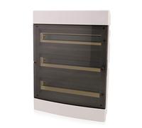 Intratec Quadro Elettrico Incassato 3 Righe - Quadro di Distribuzione IP40 per 54 Moduli con Porta Trasparente e Guide per Facile Installazione Elettrica in Casa e Azienda - 522 x 392 x 106mm