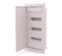 Intratec quadro elettrico incasso, IP40 - Centralino da interno con porta, per installazione in ambienti asciutti, 3 file, 36 moduli, 592 x 347 x 92 mm, bianco