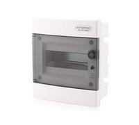 Intratec quadro elettrico incasso, IP40 - Centralino da interno con porta trasparente, per installazione in ambienti asciutti, 1 fila, 8 moduli, 232 x 211 x 99 mm