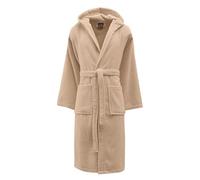 INTRECCI Accappatoio Bichicco in Spugna Tinta Unita Unisex Adulto in Cotone, Accappatoio in Cotone Asciugatura rapida con Tasche e Cappuccio (XL, Tortora)