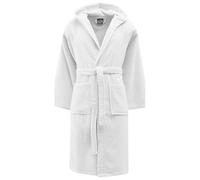 INTRECCI Accappatoio Bichicco in Spugna Tinta Unita Unisex Adulto in Cotone, Accappatoio in Cotone Asciugatura rapida con Tasche e Cappuccio (M, Bianco)