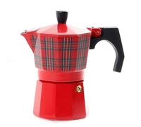 INTRECCI Caffettiera Moka Tre Tazze per Gas Tartan Scozzese Idea Regalo Natale