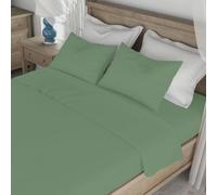 INTRECCI Completo lenzuola tinta unita in flanella anti-pilling - Lenzuola felpate invernali 100% cotone misura: Singolo, Colore: Verde