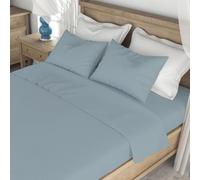 INTRECCI Completo lenzuola tinta unita in flanella anti-pilling - Lenzuola felpate invernali 100% cotone misura: Una piazza e mezzo, Colore: Azzurro