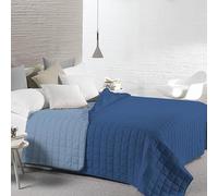 INTRECCI Copriletto Matrimoniale Estivo, Trapunta Estiva Matrimoniale, 260x260 cm, Coperta Estiva, anche Primaverile, Double Face, Moderna, Leggera, Elegante. Colore: Blu/Azzurro