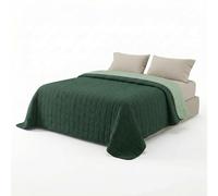 INTRECCI Copriletto Una Piazza E Mezza Estivo, Trapunta Estiva, 210x260 cm, Coperta Estiva, anche Primaverile, Double Face, Moderna, Leggera, Elegante. Colore: Salvia/Sottobosco