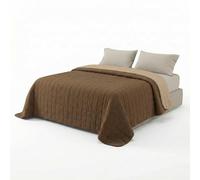 INTRECCI Copriletto Una Piazza E Mezza Estivo, Trapunta Estiva, 210x260 cm, Coperta Estiva, anche Primaverile, Double Face, Moderna, Leggera, Elegante. Colore: Tabacco/Tortora