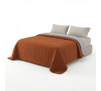 INTRECCI Copriletto Una Piazza E Mezza Estivo, Trapunta Estiva, 210x260 cm, Coperta Estiva, anche Primaverile, Double Face, Moderna, Leggera, Elegante. Colore: Rust/Grigio