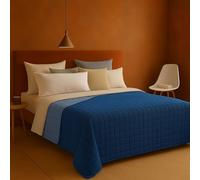 INTRECCI Copriletto Una Piazza E Mezza Estivo, Trapunta Estiva, 210x260 cm, Coperta Estiva, anche Primaverile, Double Face, Moderna, Leggera, Elegante. Colore: Blu/Azzurro