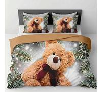 INTRECCI Copripiumino in Cotone Sogni d’Oro, Parure Copri Piumino con Federe Set Sacco Piumone Disponibile in più Fantasie (Set Sacco 1 Piazza e Mezza + 1 Federa, Teddy Bear)