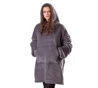 Intrecci Felpa con Cappuccio Oversize Unisex, Poncho Coperta Con Maniche Lunga Calda e Confortevole, Adatta per Adulti, Adolescenti Uomo Donna (Grigio)
