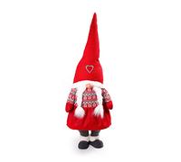 INTRECCI Gnomo Natalizio più Misure e Modelli, Pupazzo Elfo Nano Decorativo Addobbi Natalizi (Altezza 150 cm, Gnoma Rossa)
