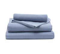 INTRECCI HOME Completo Lenzuola Francese, Set Lenzuola in Puro Cotone, Lenzuolo sopra 220x300cm + Lenzuolo sotto 140x200+30cm + 2 federe 52x82cm, Made in Italy, Elegante, Confortevole, Tinta Unita