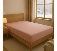 INTRECCI Lenzuolo Sotto con Angoli in Flanella 100% Cotone con Elastico su Tutto il Perimetro, Tinta Unita, Morbido, Felpato e Caldo (Rosa, Singolo 90x195+22 cm)