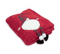 INTRECCI Plaid Tartan Morbido, Coperta In Peluche Per Letto Divano Calda Soffice e Leggera, Plaid Regalo 130x160 cm Renna Cane (Gnometto)