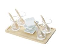 INTRECCI Set Aperitivo Moderno, Tagliere con Ciotoline e Vassoi, Accessori da Portata per Antipasti e Snack, Ceramica e Legno, Idea Regalo per Casa, Cucina e Home Decor